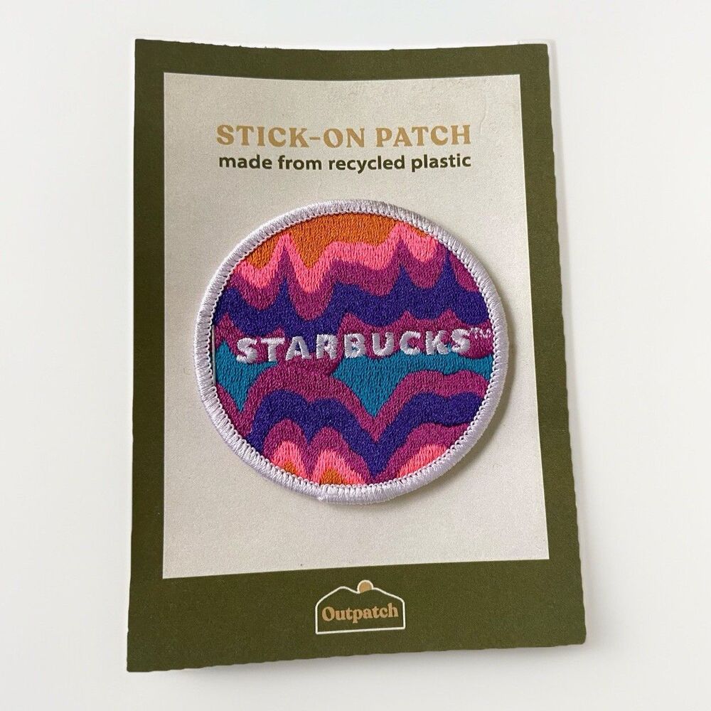Starbucks Stick-On Patch by Outpatch Colorful Neon Drips Coffee Gear Retired